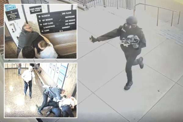 Chaos at the Courthouse: Masked Assailant Unleashes Pepper Spray Fury