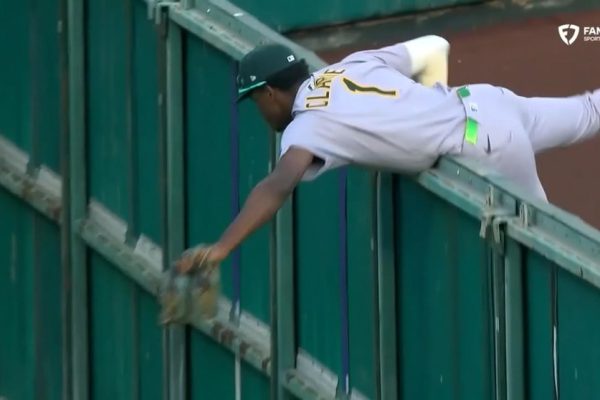 Oakland A’s Outfielder Denzel Clarke Makes a Spectacle of a Catch!
