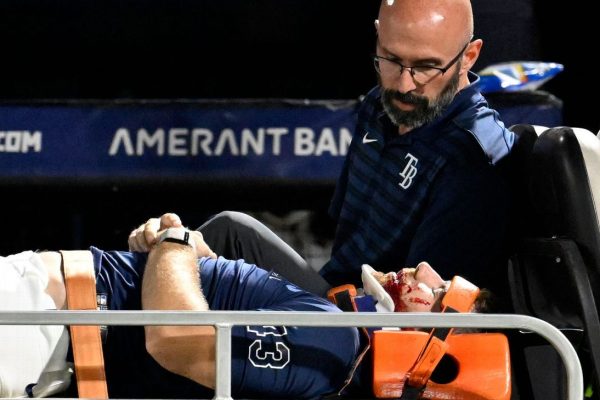 Rays Pitcher Bigge Carted Off After Brutal Foul Ball Incident