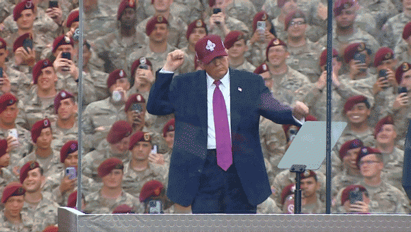 Trump’s Fort Bragg Dance-Off: USA! USA! USA!
